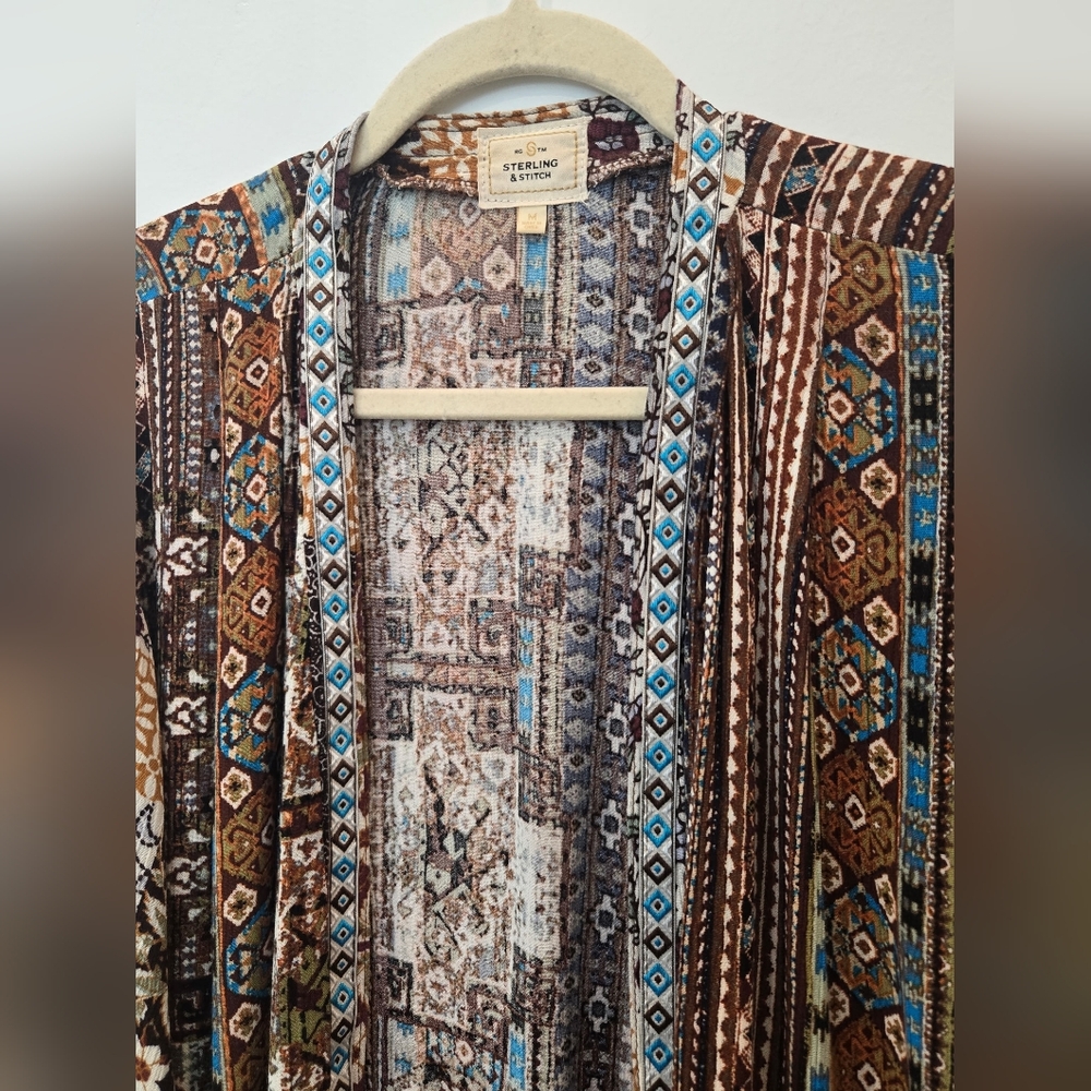 Buckle Sterling & Stitch Southwestern Bohemian Kimono. Multicolor. Size Medium. - Picture 5 of 11